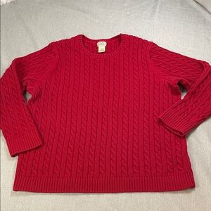 L.L. Bean Vibrant Red Crew Neck Sweater